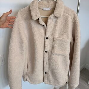 Zara Beige Sherpa Jacket